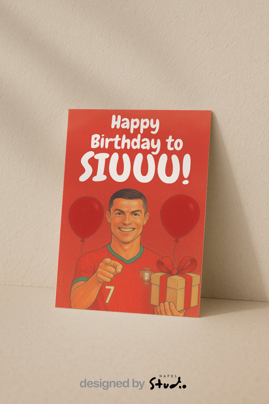 Fußball Geburtstagskarte SIUUU Cristiano Ronaldo inspiriert | Happy Birthday Karte