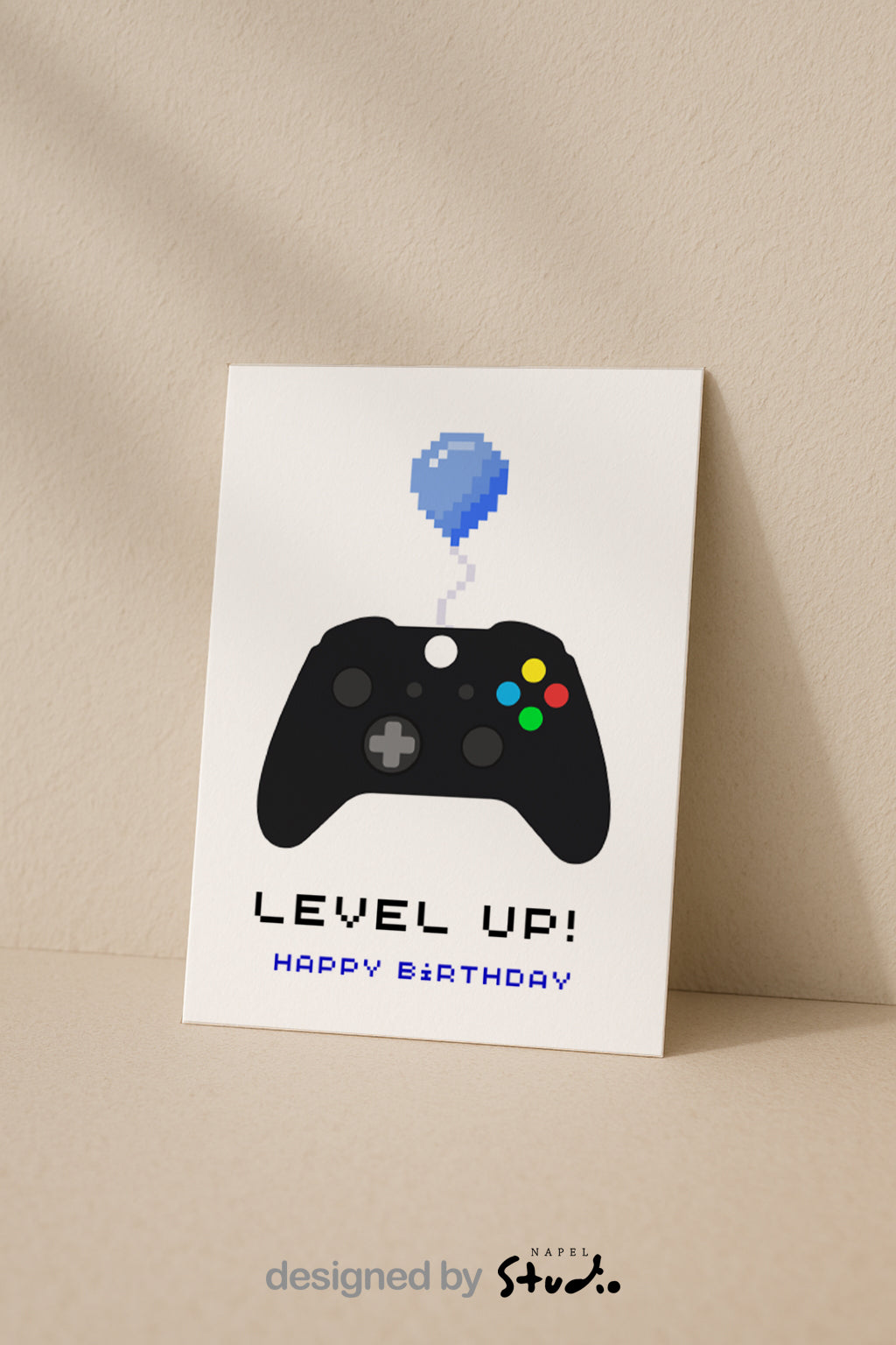 Gamer Geburtstagskarte | Level Up