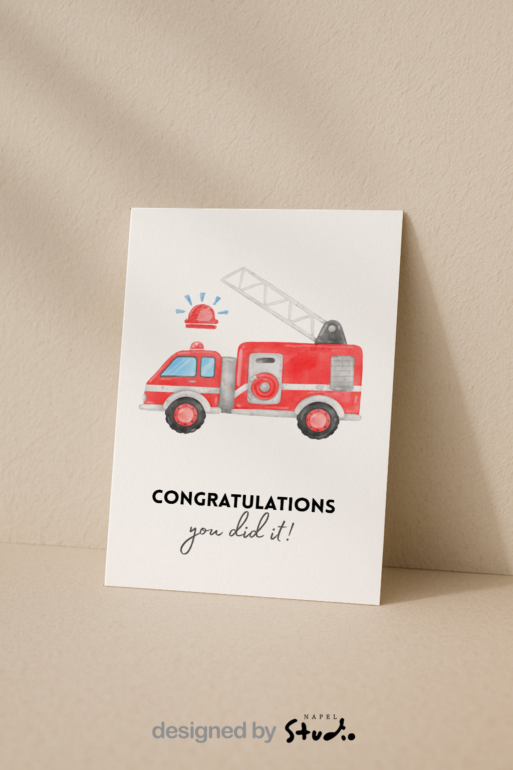 Feuerwehr Glückwunschkarte | Karte zur Prüfung, Geburtstag oder Erfolg