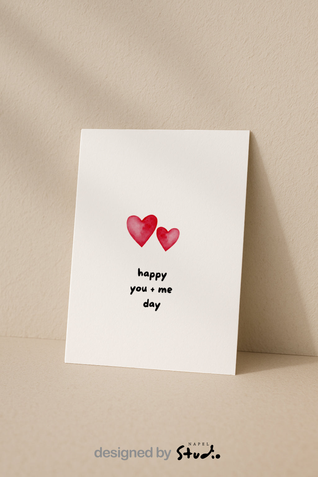 Minimalistische Herz Karte – Happy You + Me Day | Geschenk für Partner zum Valentinstag oder Jahrestag