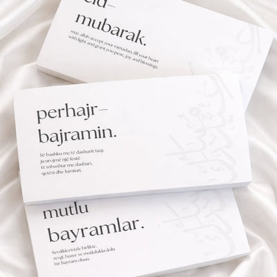 Toffifee Banderole Zuckerfest / Bayram – Minimalistisches Design | Mehrsprachig | Eid Mubarak Geschenkverpackung