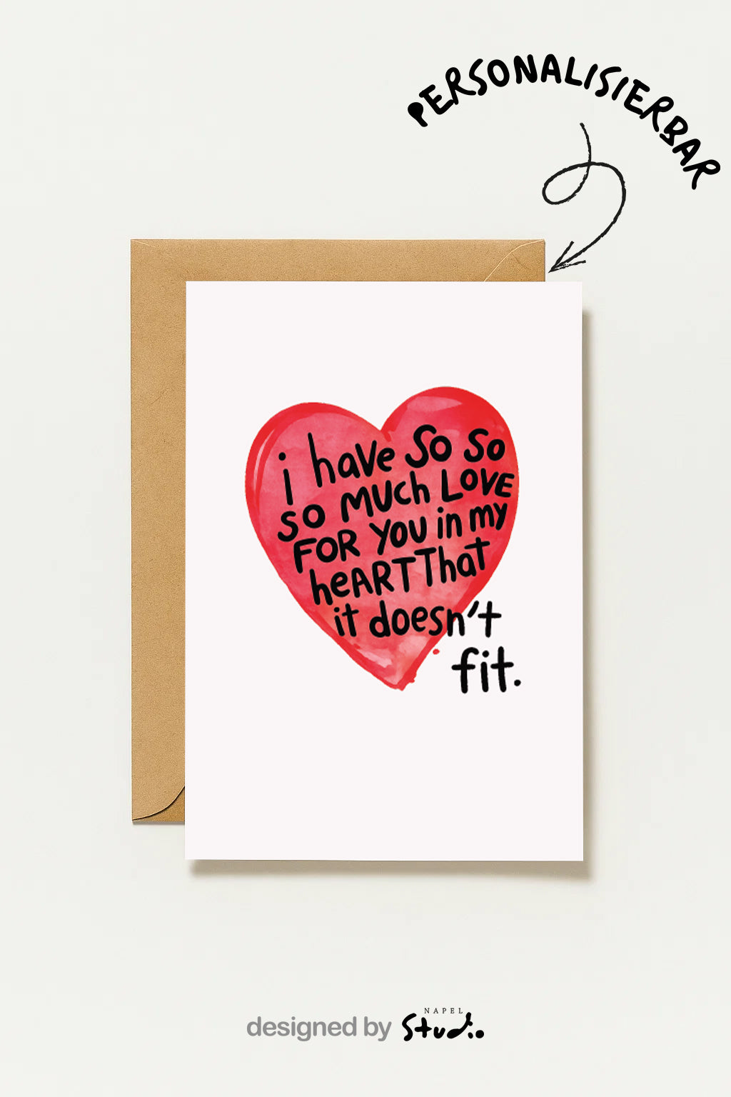 Carte minimaliste en forme de cœur – Joyeuse Saint-Valentin ou anniversaire | Cadeau pour votre partenaire