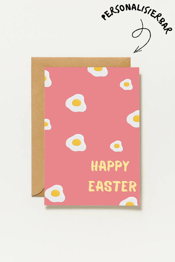 Happy Easter Karte – Moderne Osterkarte mit Eier Muster – Minimalistische Oster Grußkarte – Frühlingskarte