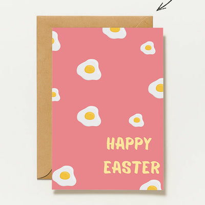 Happy Easter Karte – Moderne Osterkarte mit Eier Muster – Minimalistische Oster Grußkarte – Frühlingskarte