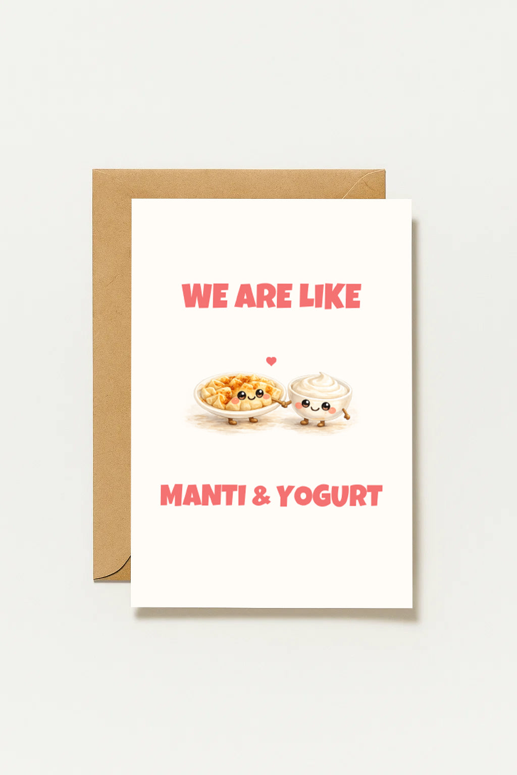 We Are Like Manti Yogurt Grußkarte | Romantische türkische Liebeskarte