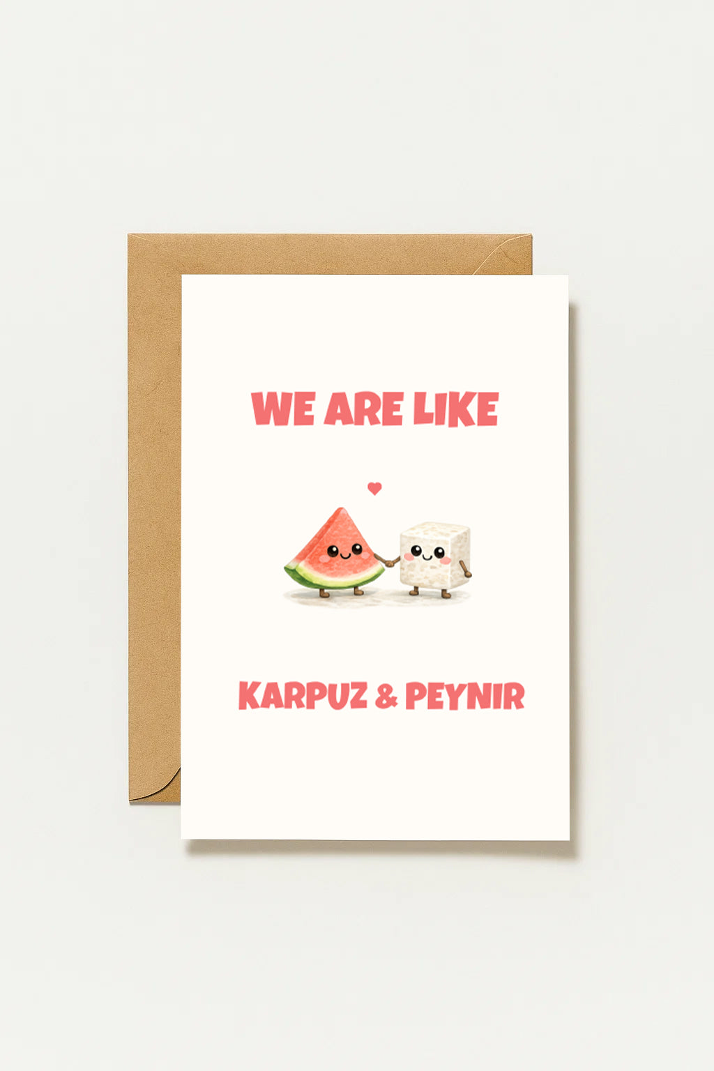 We Are Like Karpuz Peynir Grußkarte | Romantische türkische Liebeskarte
