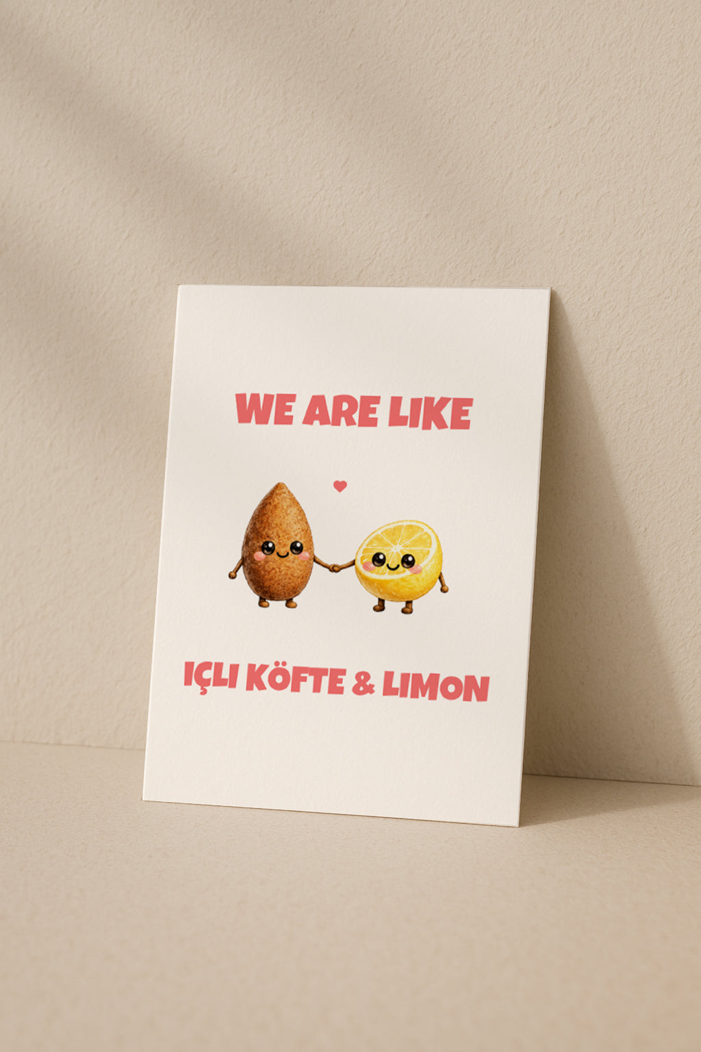 We Are Like Icli Köfte Limon Grußkarte | Romantische türkische Liebeskarte