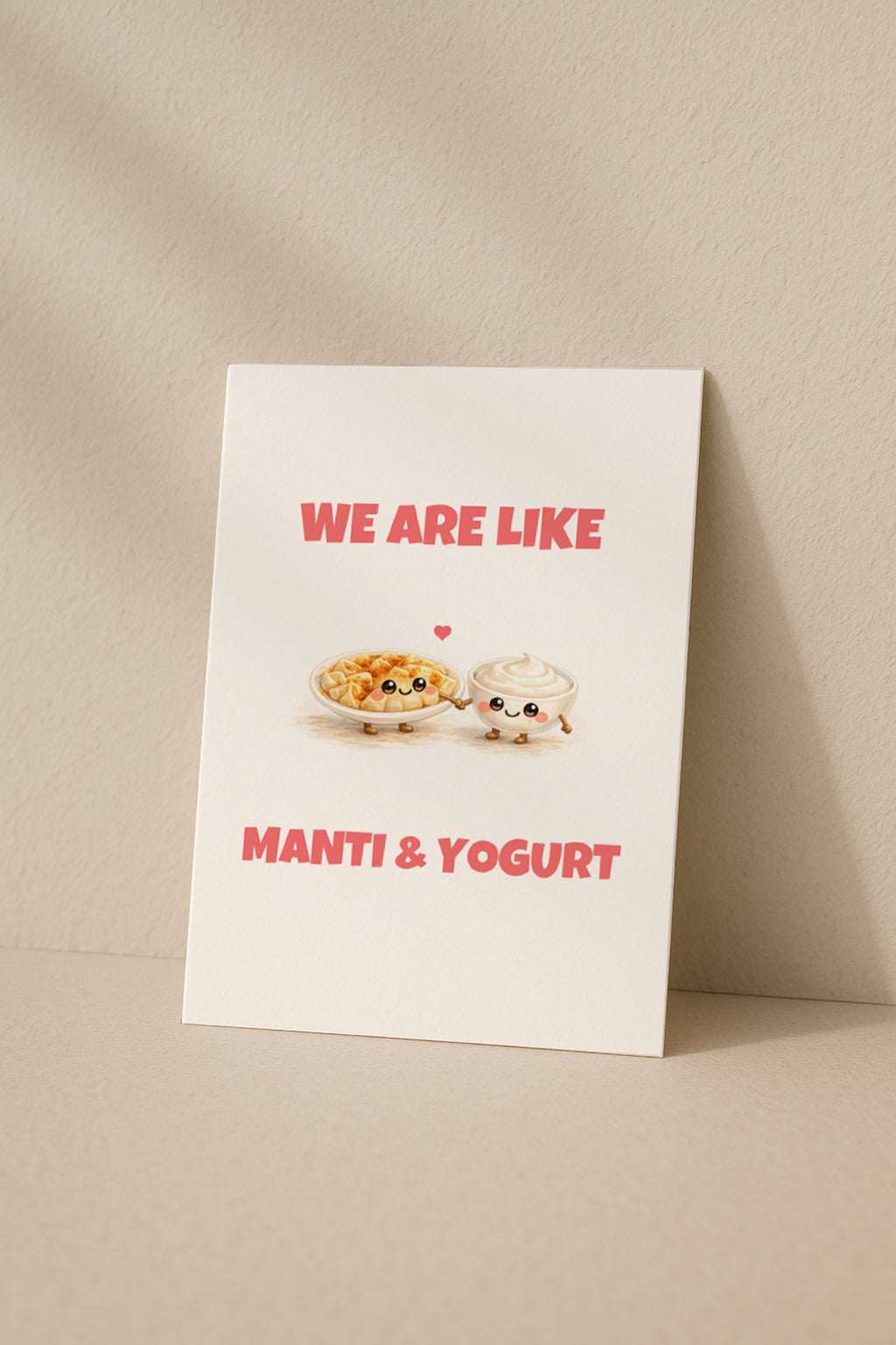 We Are Like Manti Yogurt Grußkarte | Romantische türkische Liebeskarte