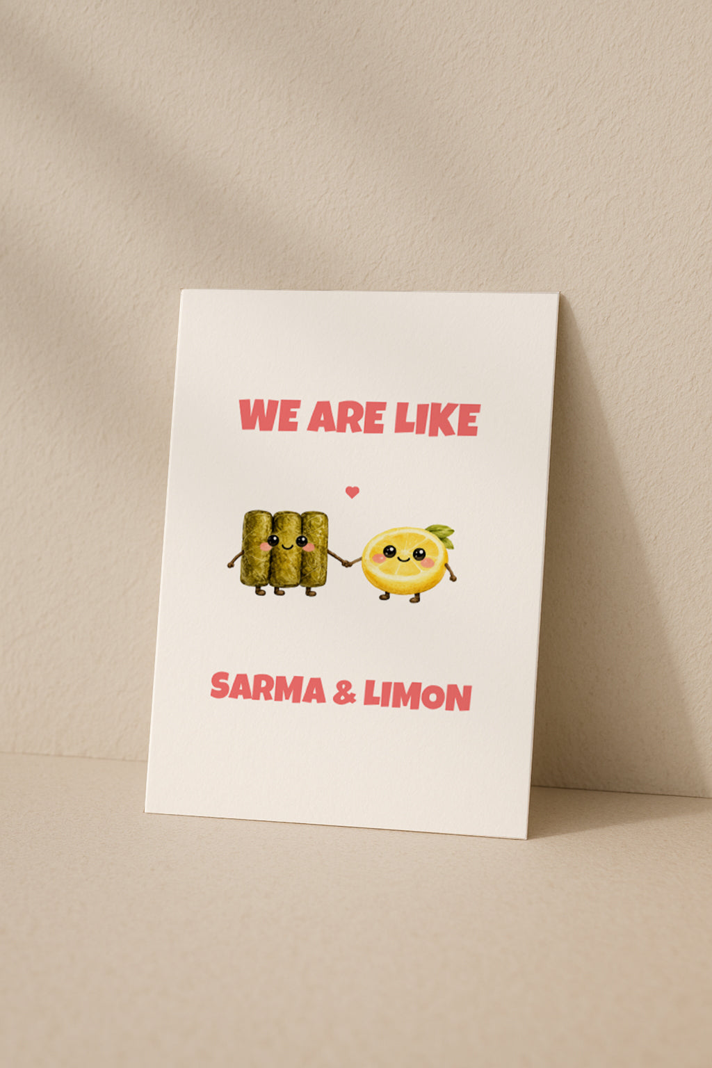We Are Like Sarma Limon Grußkarte | Romantische türkische Liebeskarte