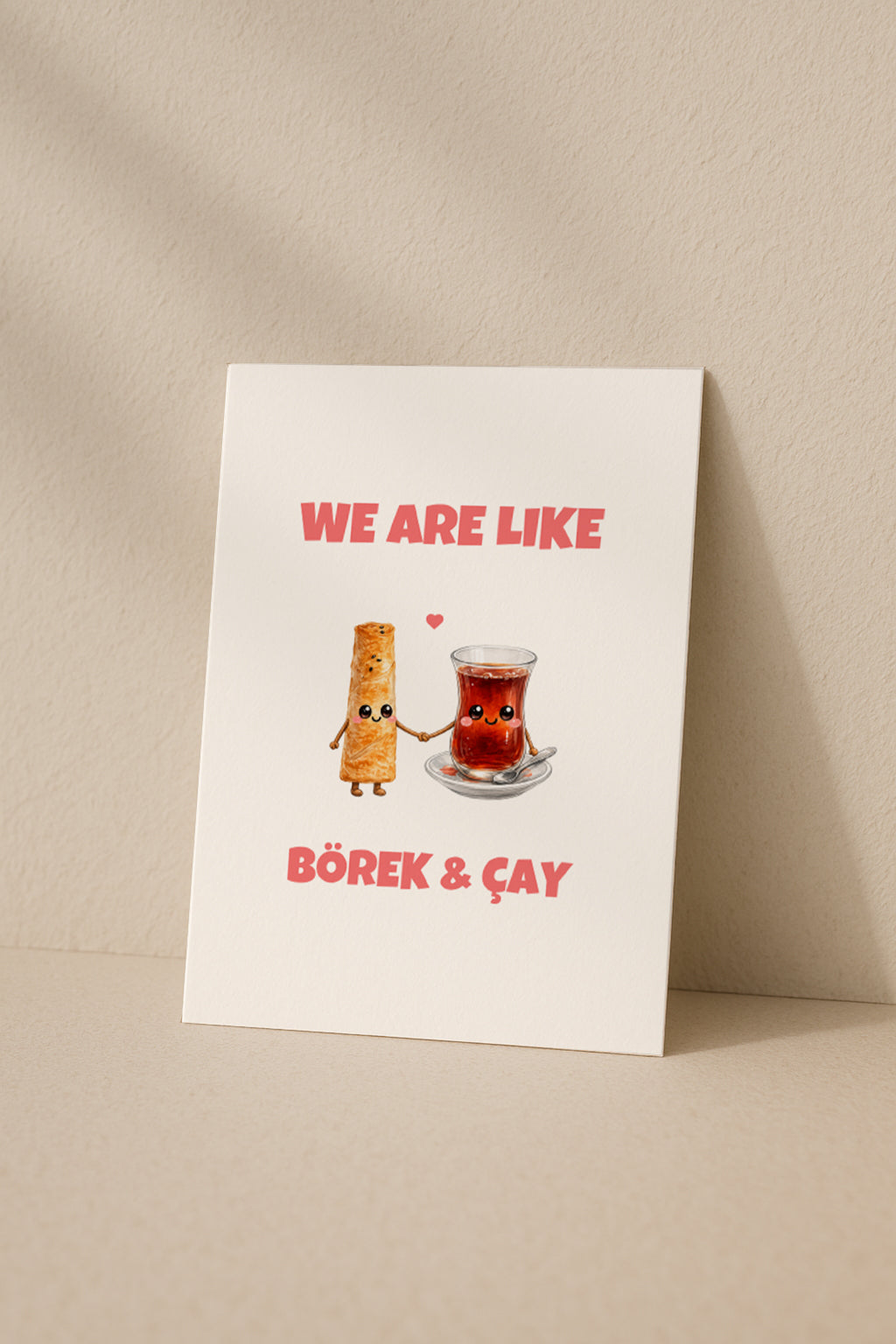 We Are Like Börek Cay Grußkarte | Romantische türkische Liebeskarte