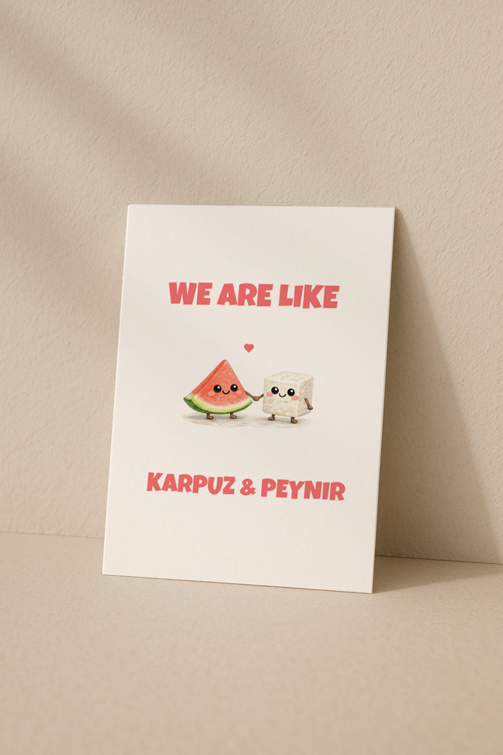 We Are Like Karpuz Peynir Grußkarte | Romantische türkische Liebeskarte