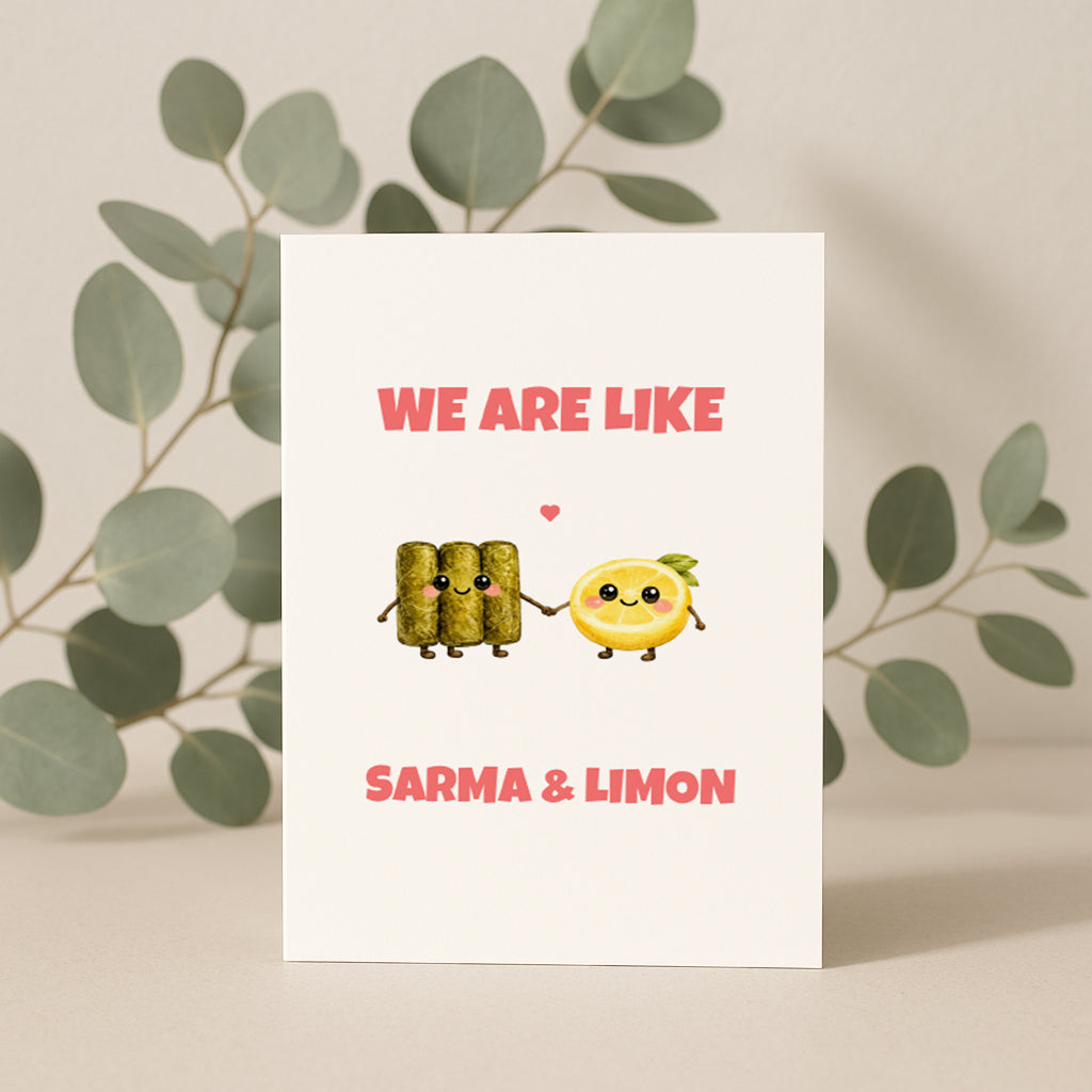 We Are Like Sarma Limon Grußkarte | Romantische türkische Liebeskarte