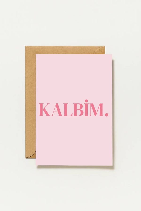 Kalbim Grußkarte | Romantische türkische Liebeskarte minimalistisch