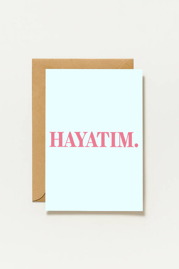 Hayatim Grußkarte | Romantische türkische Liebeskarte minimalistisch
