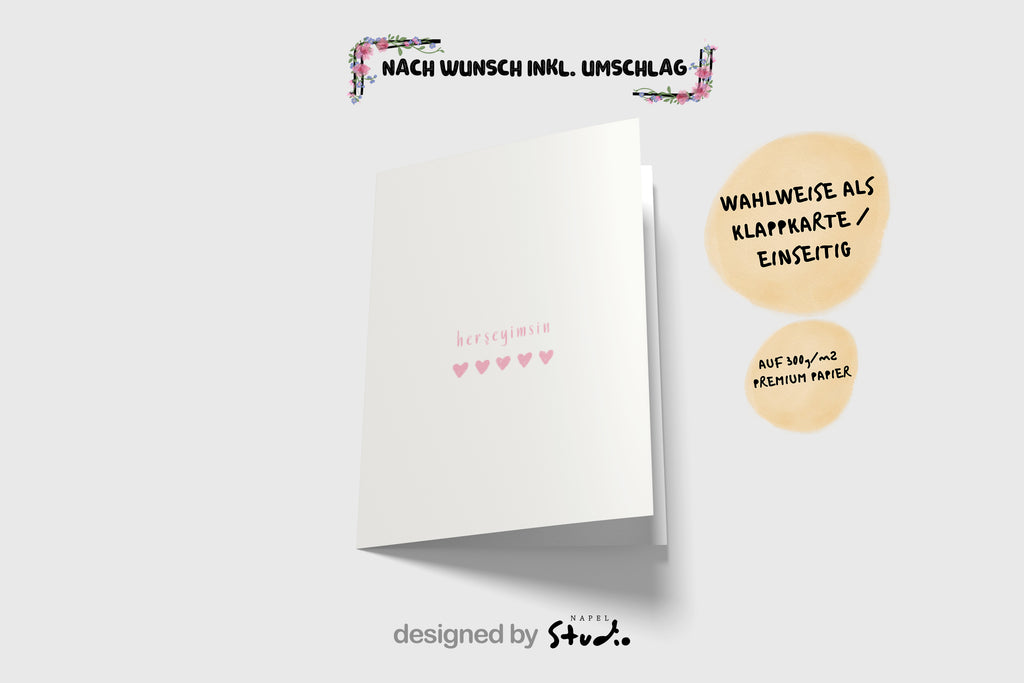 Herşeyimsin Grußkarte | Romantische türkische Liebeskarte minimalistisch