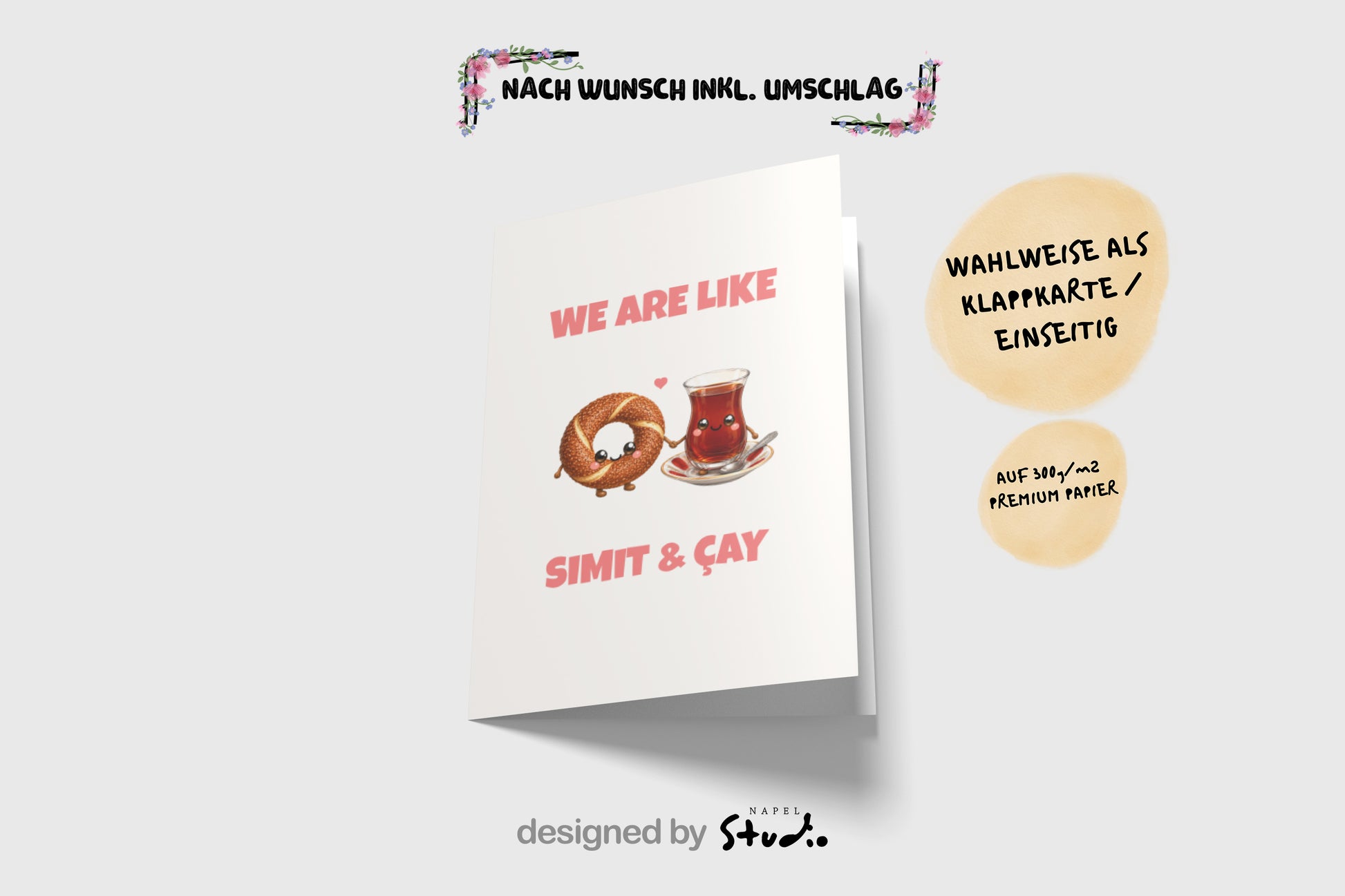 We Are Like Simit Cay Grußkarte | Romantische türkische Liebeskarte