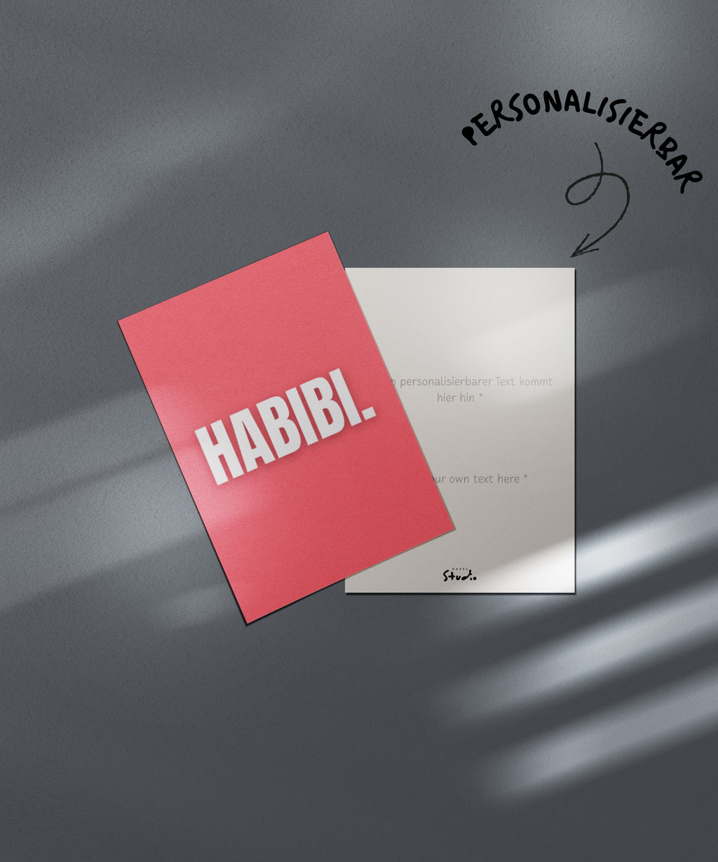 Habibi Grußkarte | Romantische Liebeskarte Arabisch