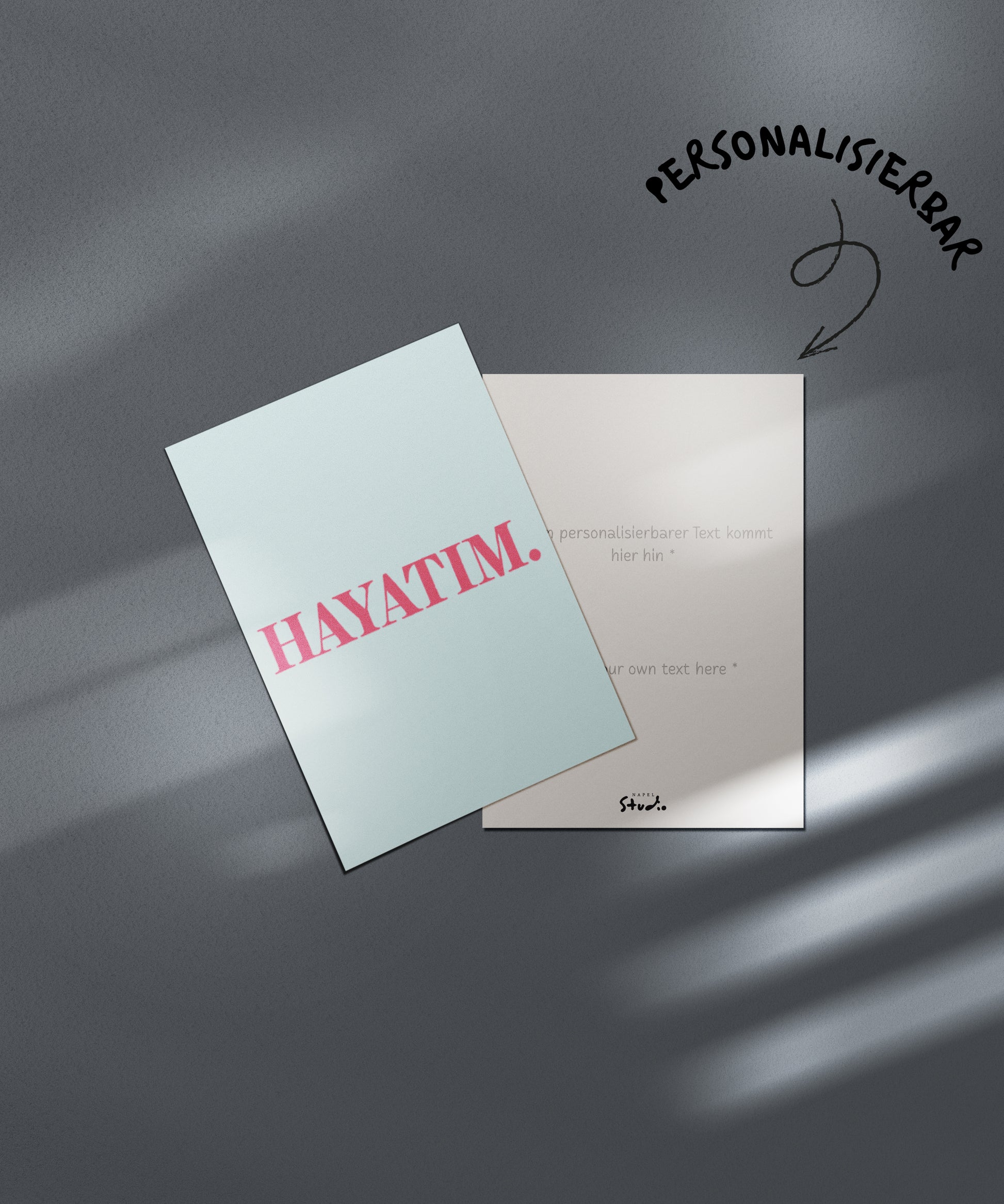Hayatim Grußkarte | Romantische türkische Liebeskarte minimalistisch
