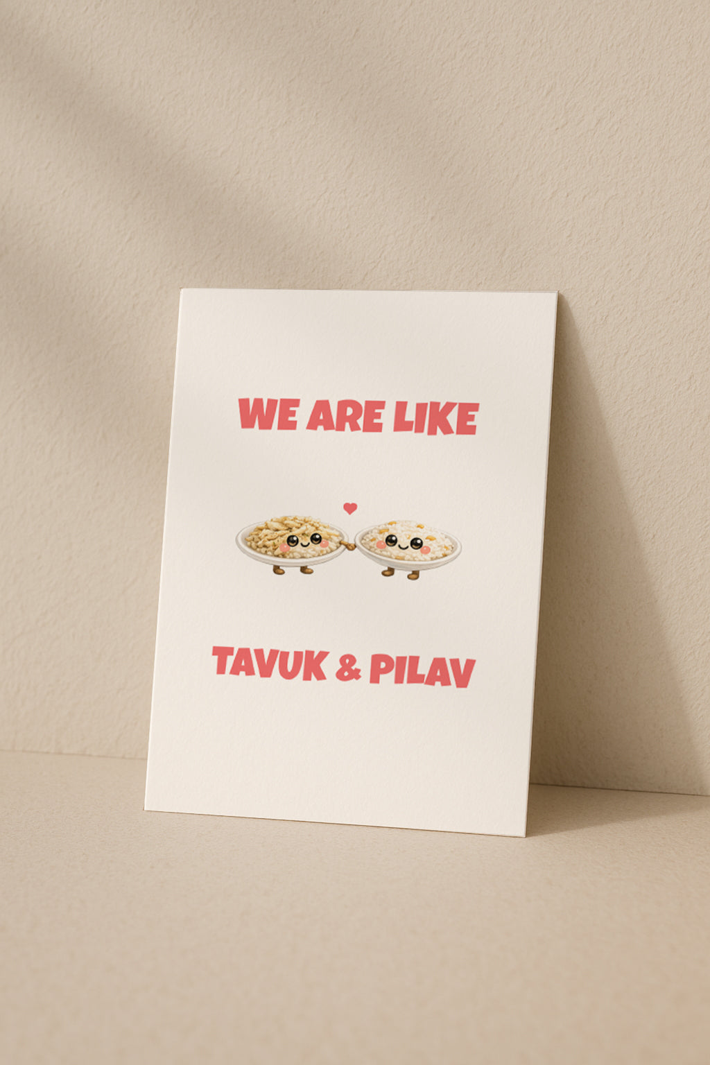 We Are Like Tavuk Pilav Grußkarte | Romantische türkische Liebeskarte