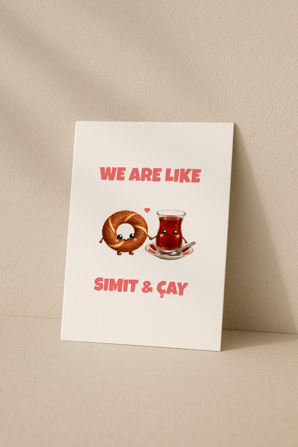 We Are Like Simit Cay Grußkarte | Romantische türkische Liebeskarte