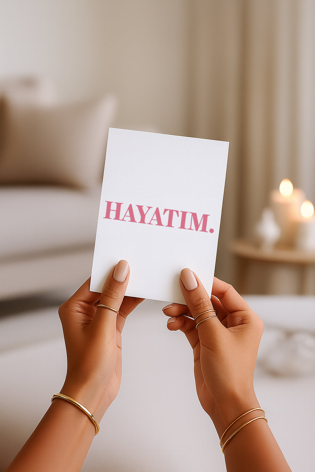 Hayatim Grußkarte | Romantische türkische Liebeskarte minimalistisch