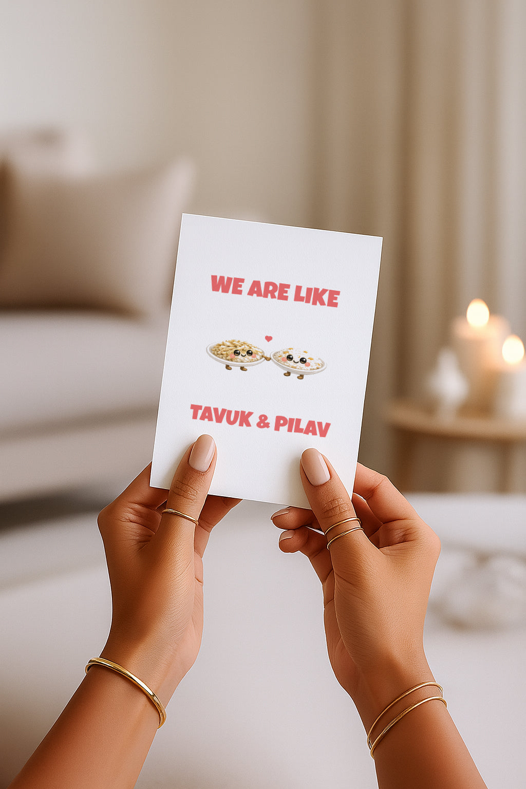 We Are Like Tavuk Pilav Grußkarte | Romantische türkische Liebeskarte