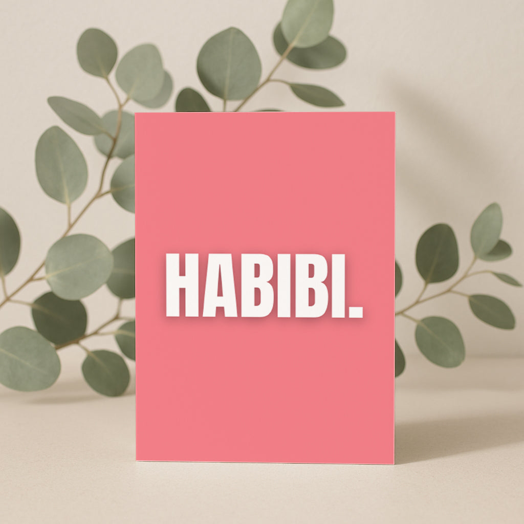 Habibi Grußkarte | Romantische Liebeskarte Arabisch