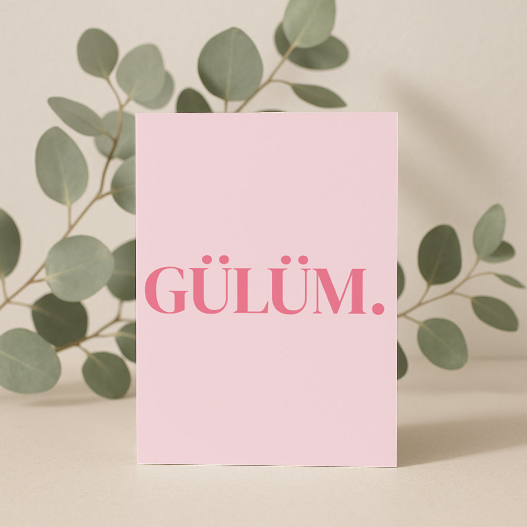 Gülüm Grußkarte | Romantische türkische Liebeskarte minimalistisch
