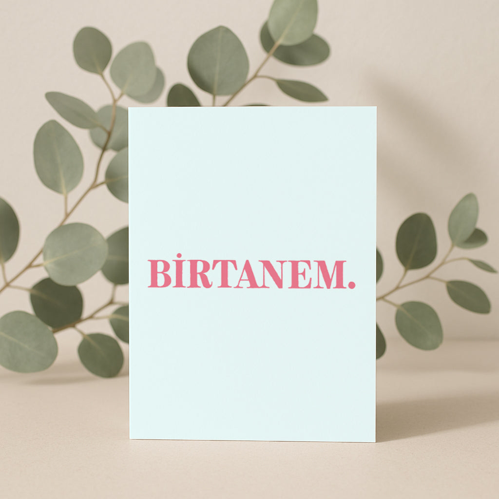 Birtanem Grußkarte | Romantische türkische Liebeskarte minimalistisch