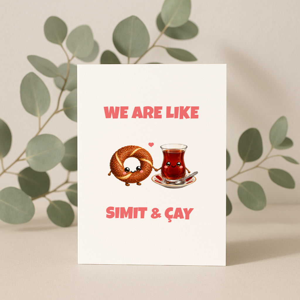 We Are Like Simit Cay Grußkarte | Romantische türkische Liebeskarte