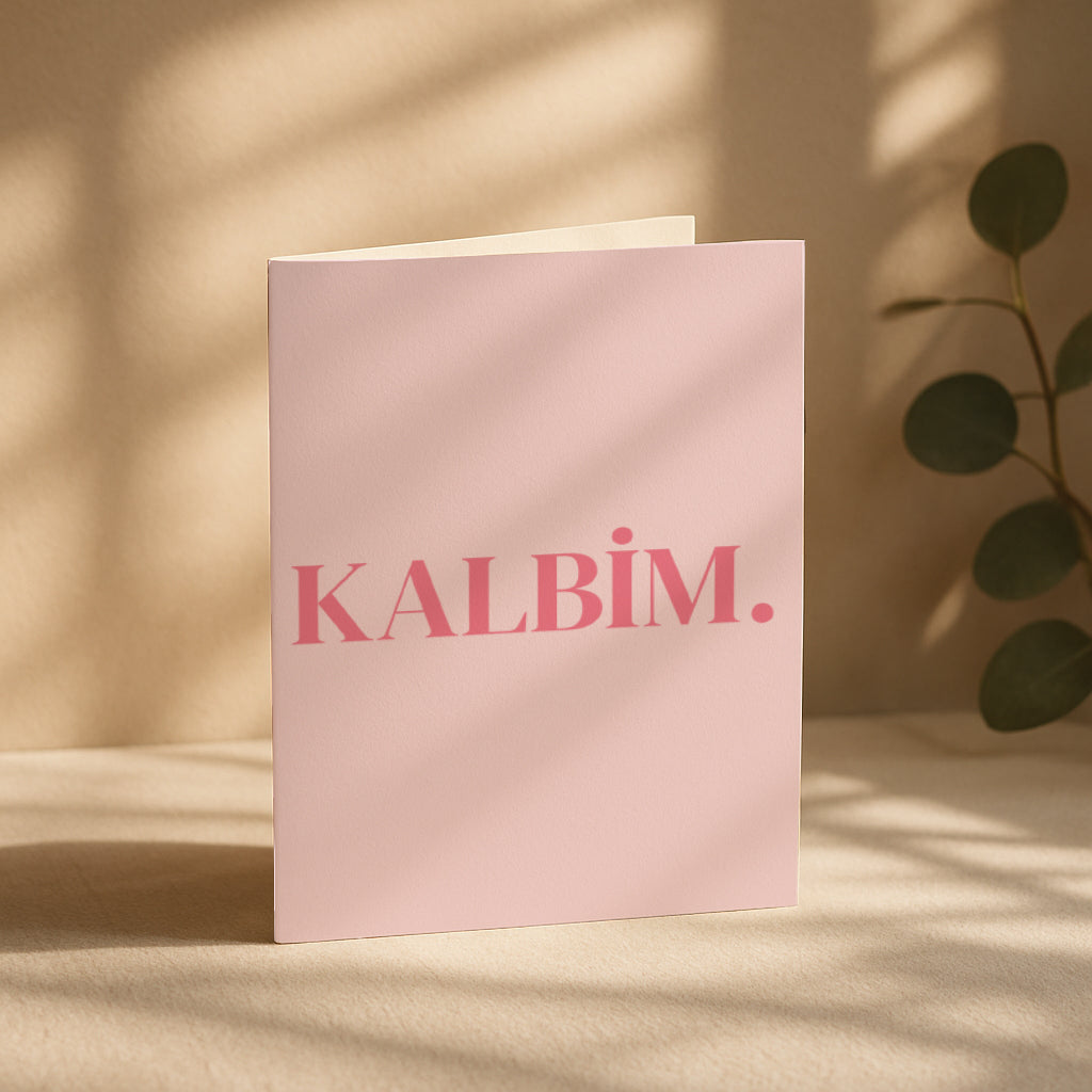 Kalbim Grußkarte | Romantische türkische Liebeskarte minimalistisch