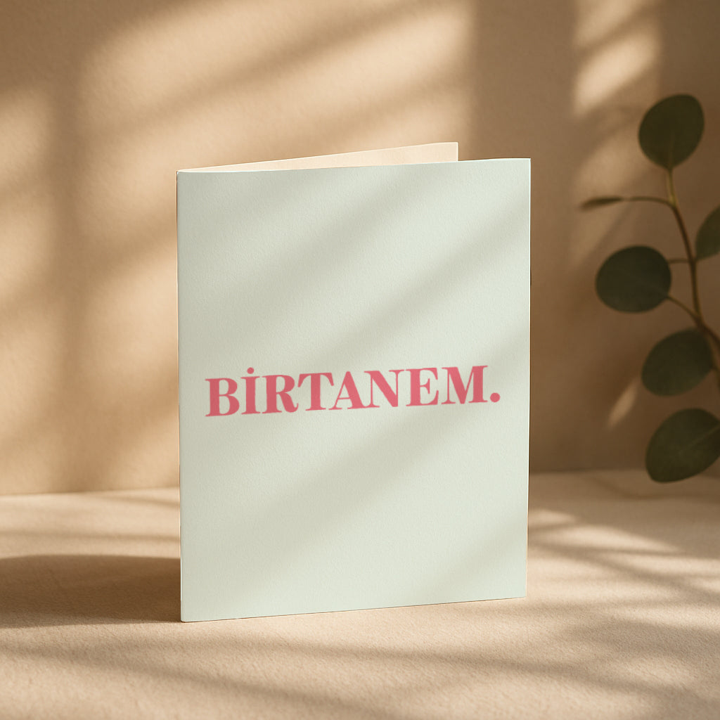Birtanem Grußkarte | Romantische türkische Liebeskarte minimalistisch
