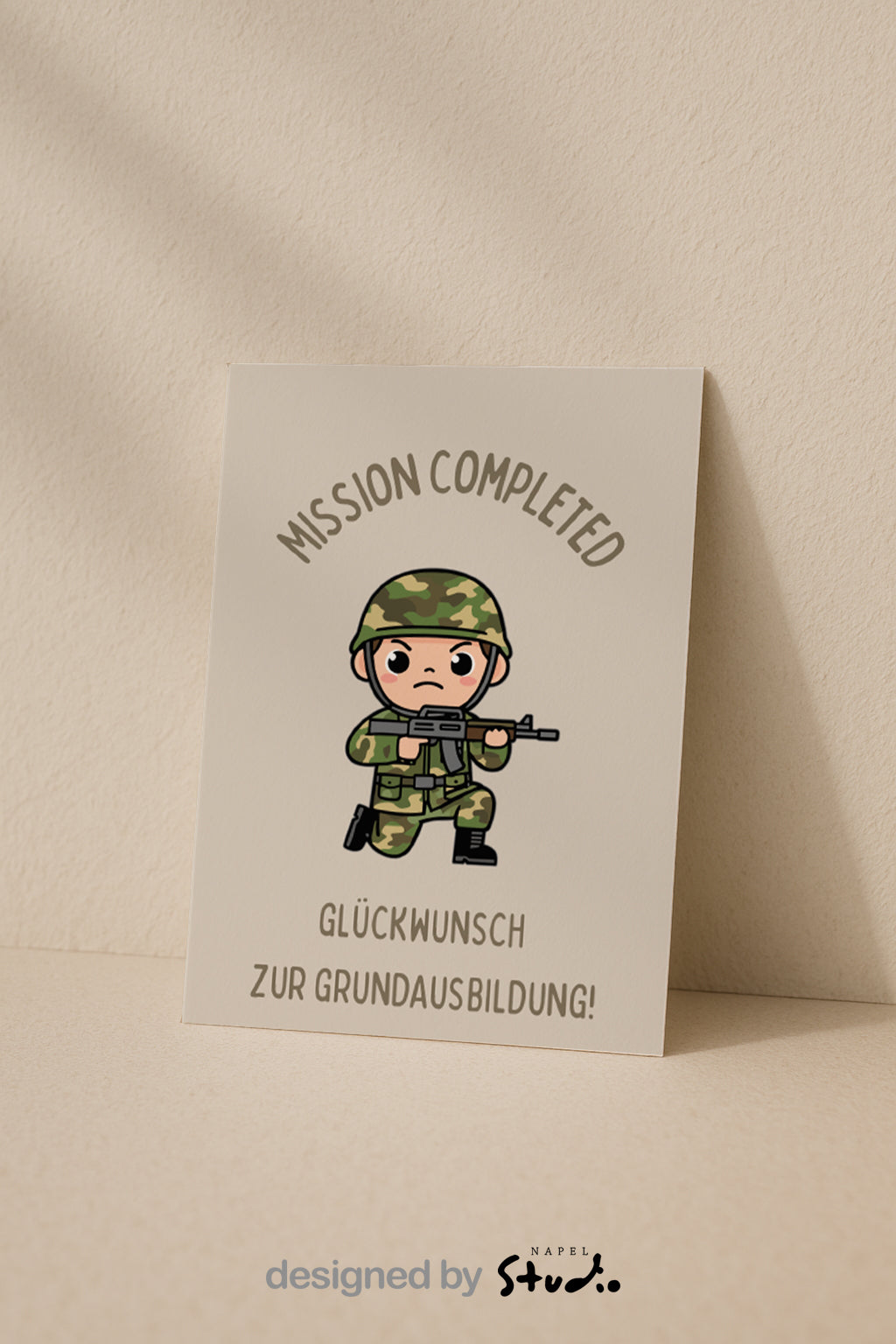Glückwunsch zur Grundausbildung | Glückwunschkarte Soldat