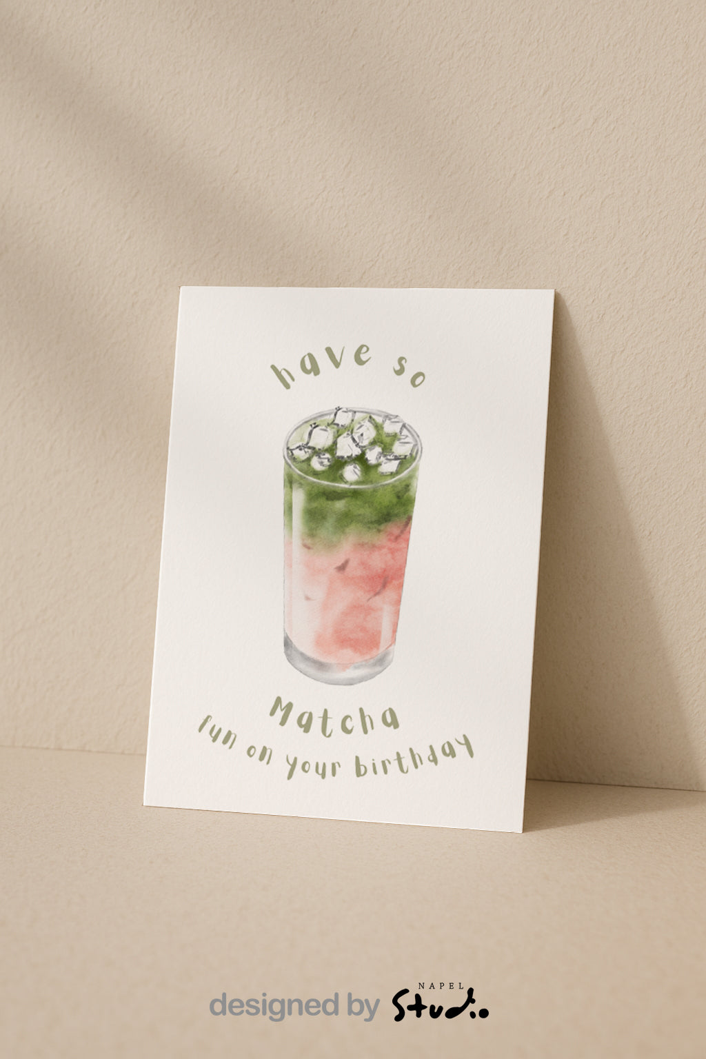 Matcha Geburtstagskarte – „Have so Matcha Fun“ – A6 Grußkarte für Tee-Fans, lustig & modern – Physische Karte