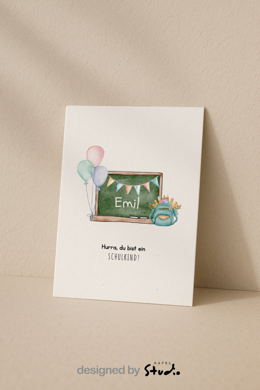 Personalisierte Einschulungskarte | Hurra, du bist ein Schulkind!