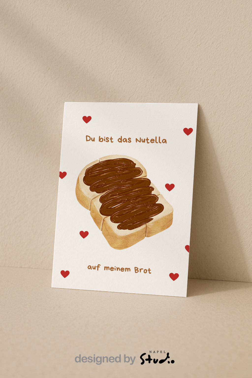 Lustige Liebeskarte „du Bist Das Nutella Auf Meinem Brot“ Süße Für Freund & Freundin – Valentinstag, Jahrestag, Geburtstag