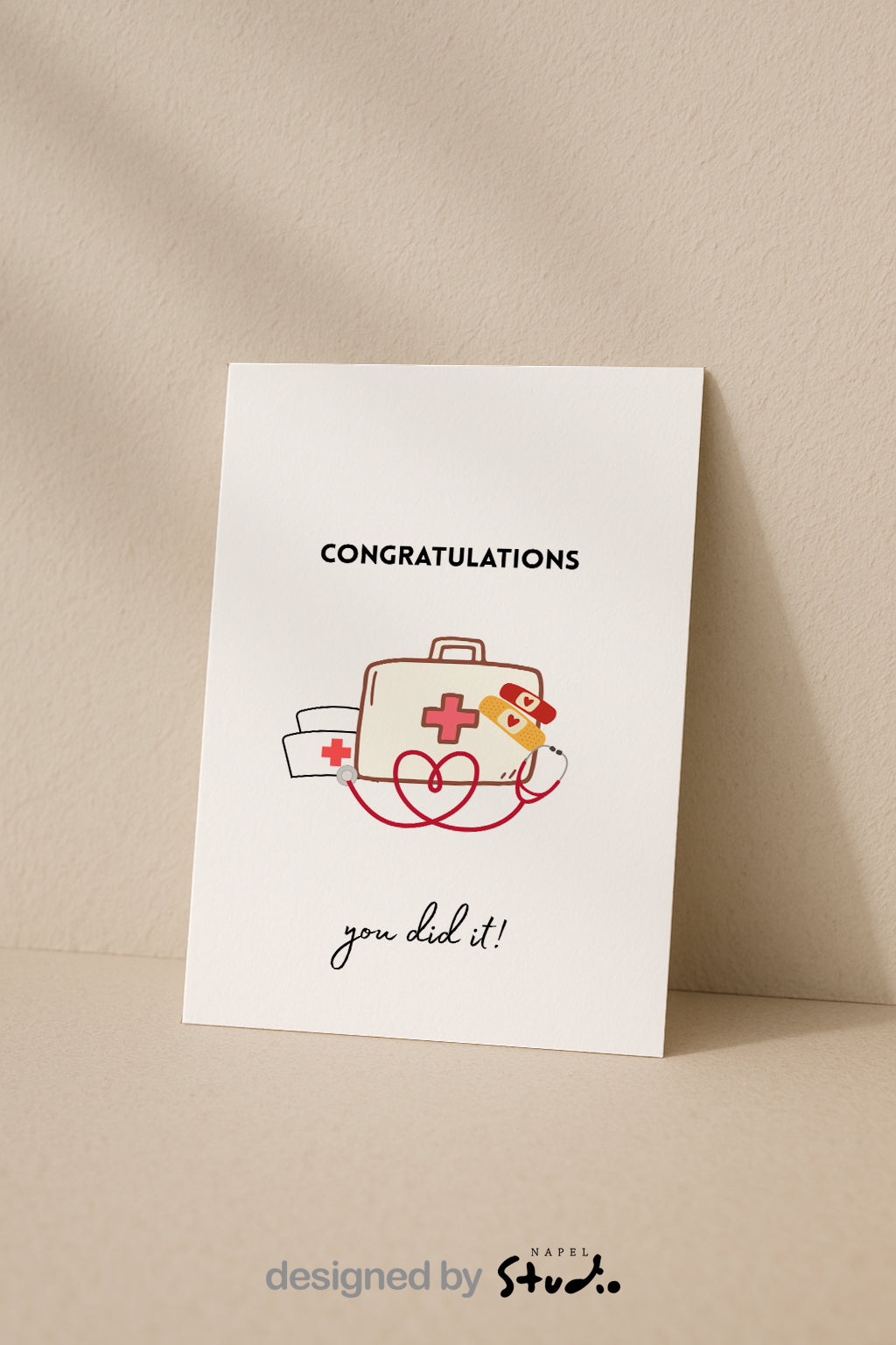 Glückwunschkarte Medizin | Karte für Krankenschwester, Arzt, Pflegeabschluss