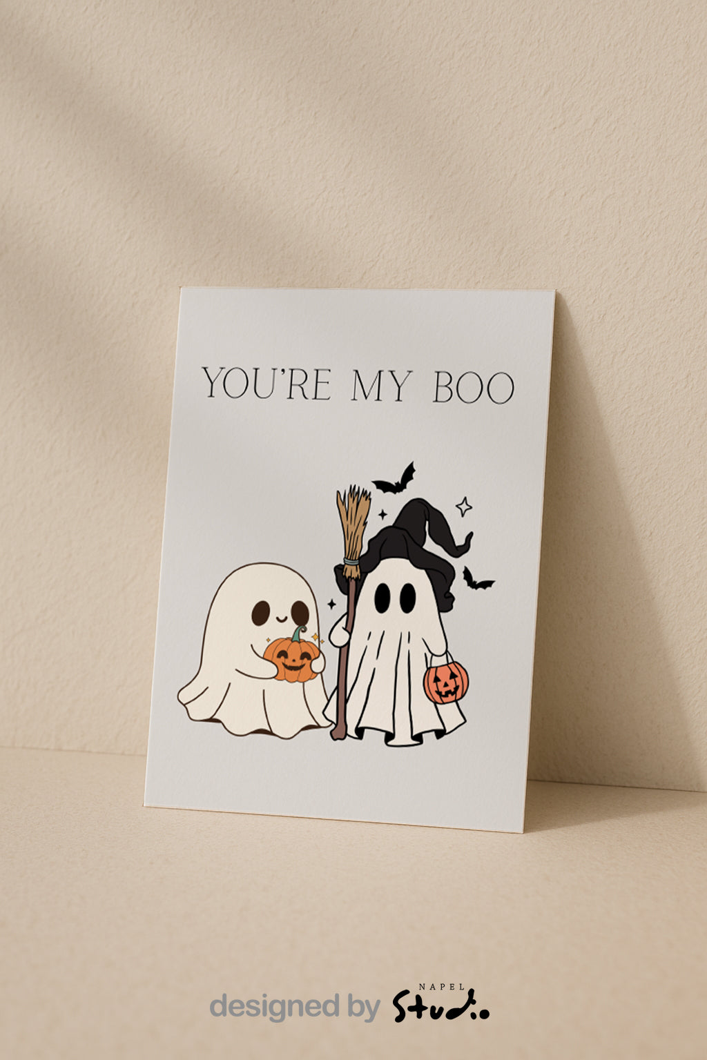 Halloween Karte „You’re my Boo“ | Süße Liebeskarte