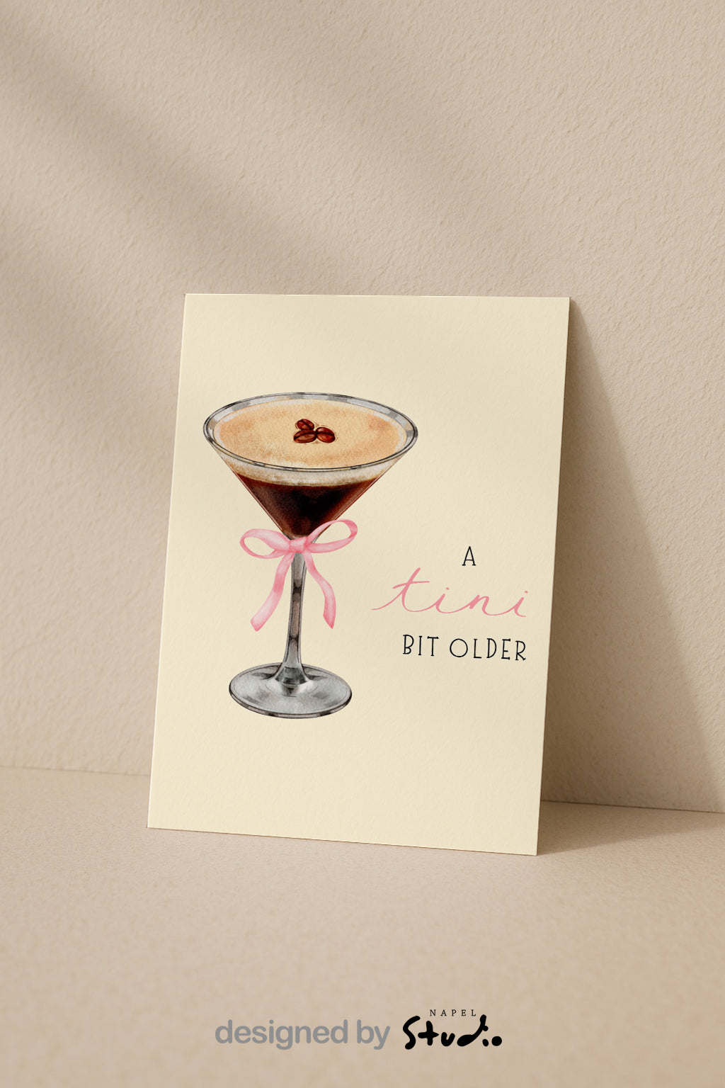 Espresso Martini Geburtstagskarte | A Tini Bit Older