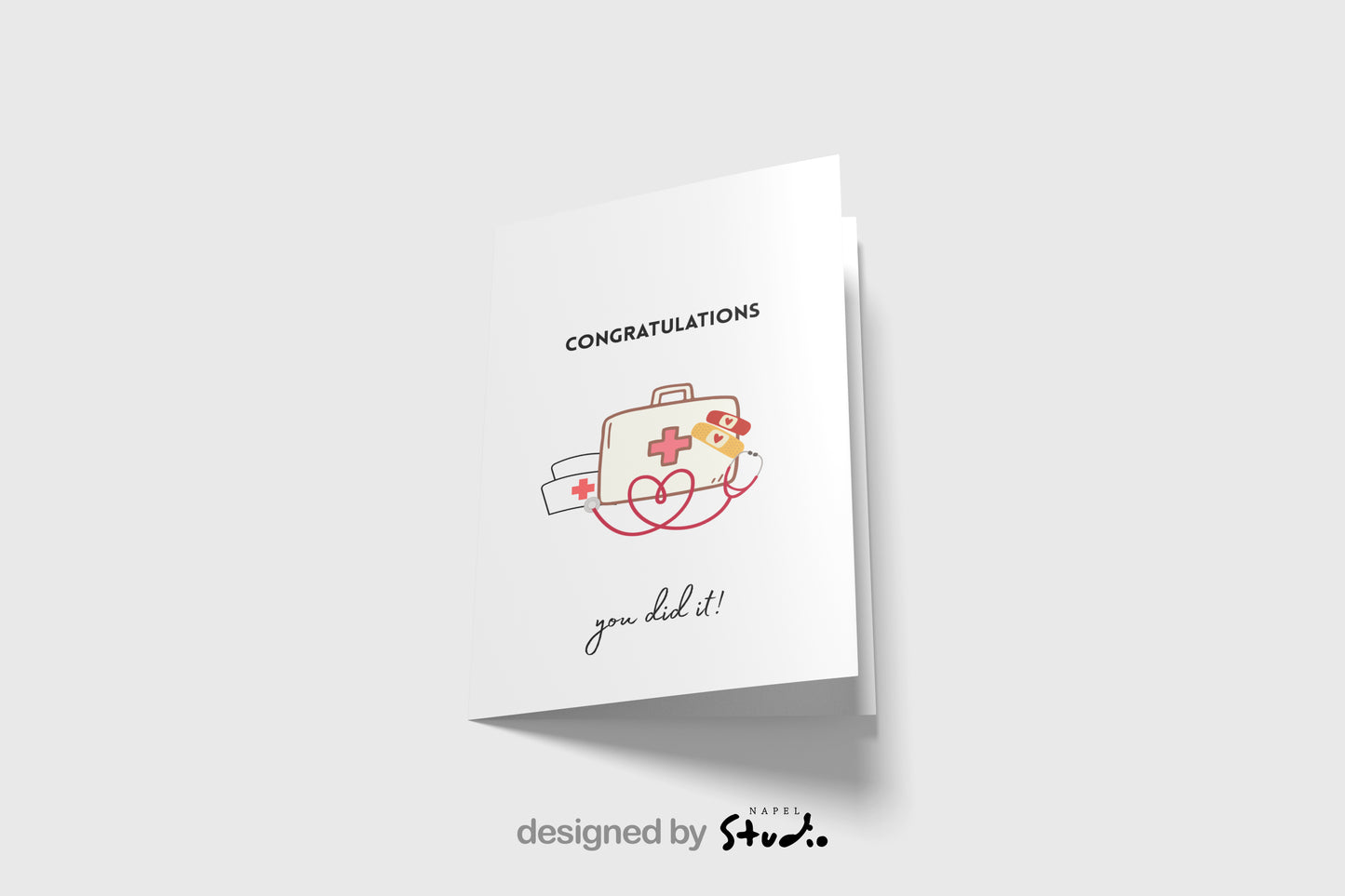 Glückwunschkarte Medizin | Karte für Krankenschwester, Arzt, Pflegeabschluss