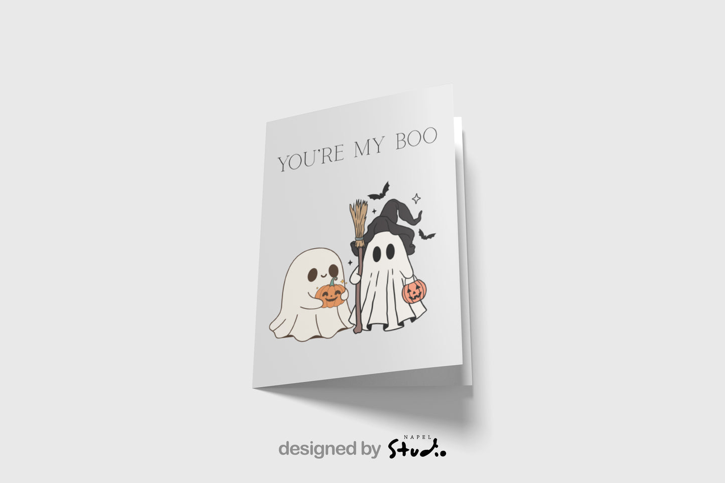 Halloween Karte „You’re my Boo“ | Süße Liebeskarte