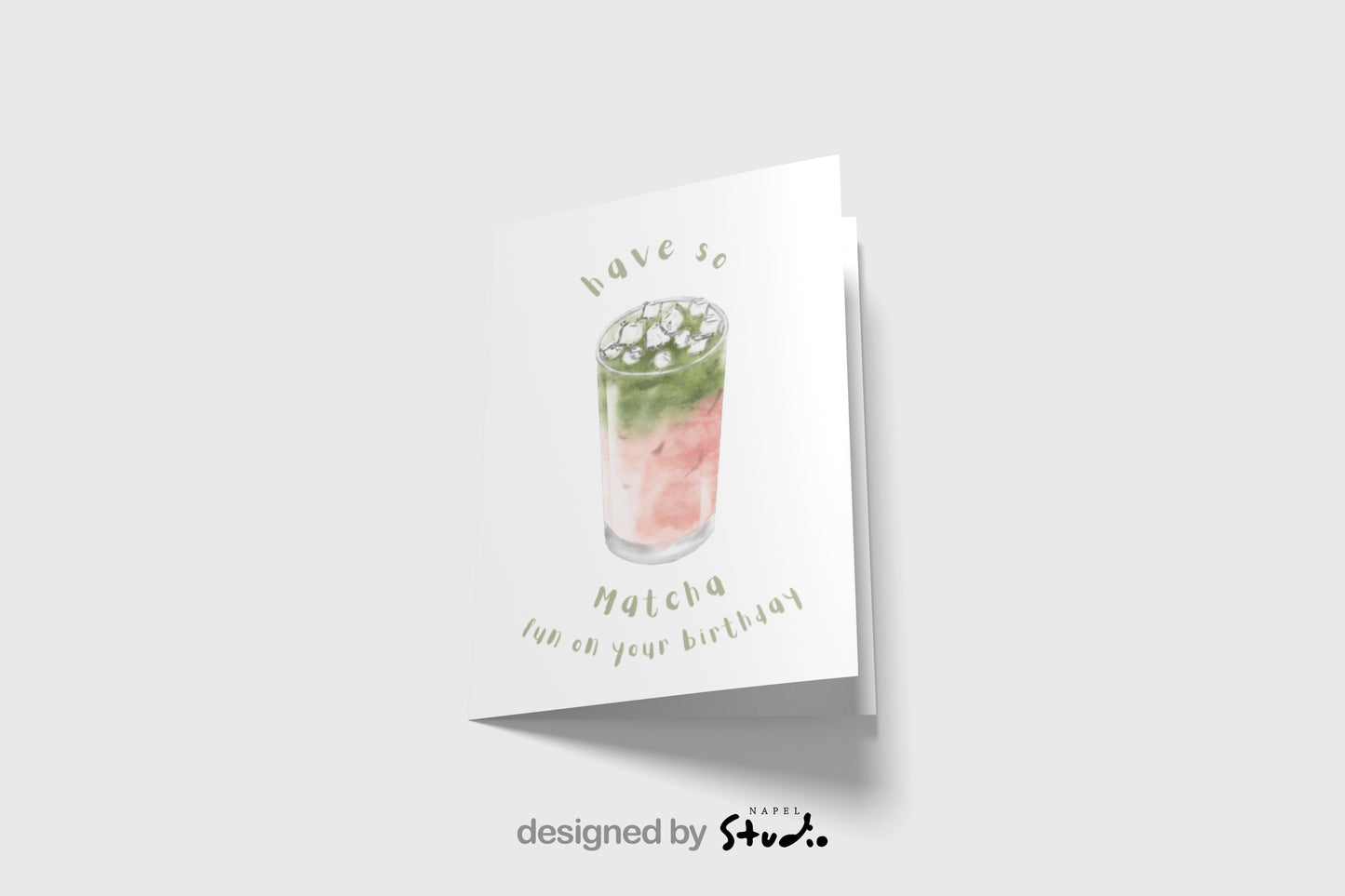 Matcha Geburtstagskarte – „Have so Matcha Fun“ – A6 Grußkarte für Tee-Fans, lustig & modern – Physische Karte
