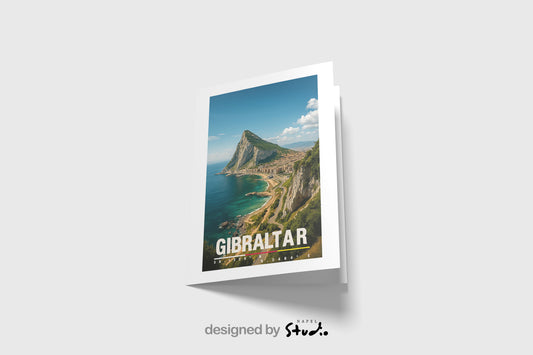 Grußkarte Gibraltar | A6 Reisekarte | Urlaubskarte mit Küstenmotiv