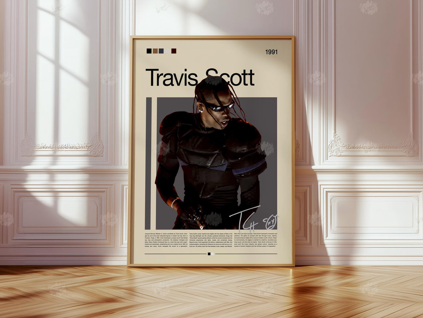 Travis Scott PosterSchwarz Weiß Wanddeko