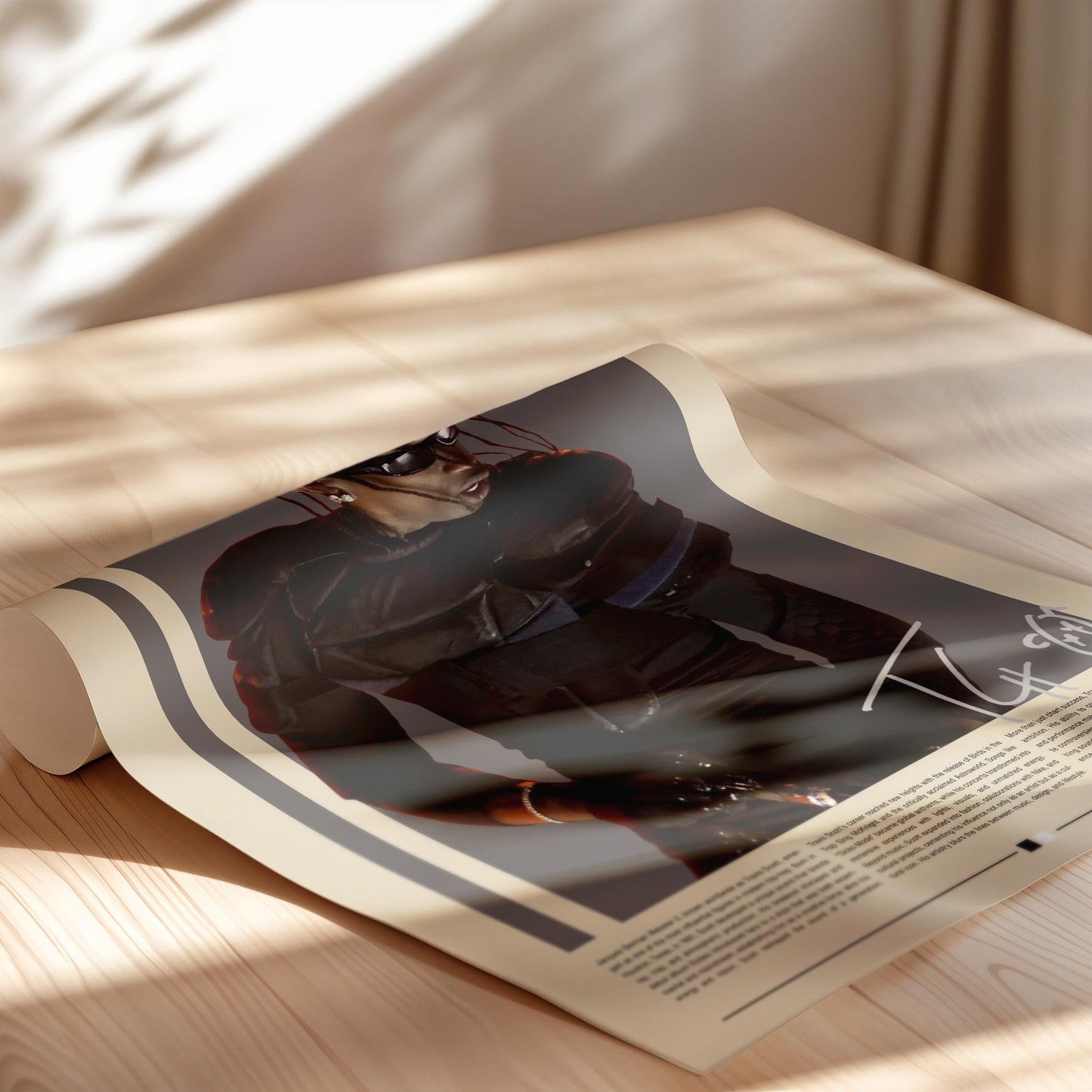 Travis Scott PosterSchwarz Weiß Wanddeko