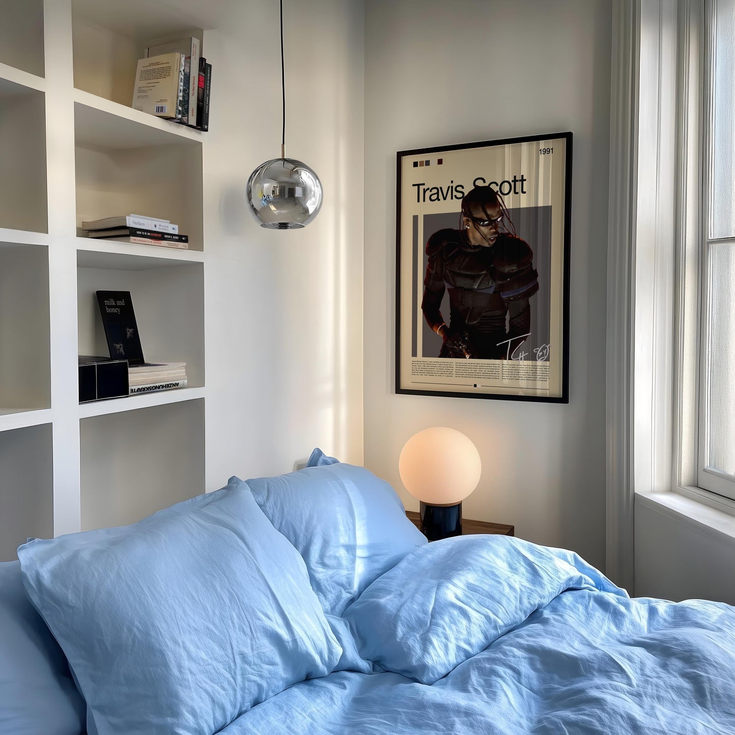 Travis Scott PosterSchwarz Weiß Wanddeko