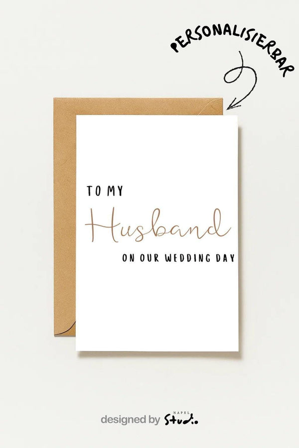 Hochzeitskarte Für Ehemann To My Husband Für Den Hochzeitstag Minimalistische Wedding Für Hochzeitstag