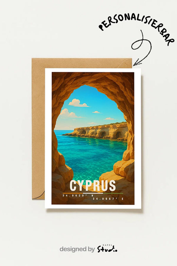 Cyprus Zypern Reise Mediterran Urlaubskarte Landschaft Zypern Motiv Grüße Aus Dem Urlaub Cyprus