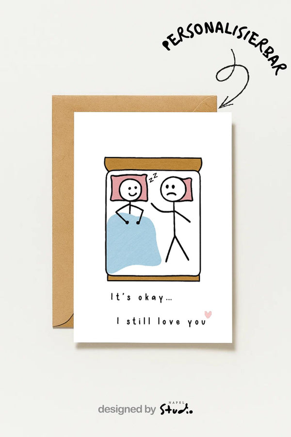 Liebevolle It’s Okay I Still Love You Romantische Paar Süße Beziehungskarte Partner Liebeskarte Illustration