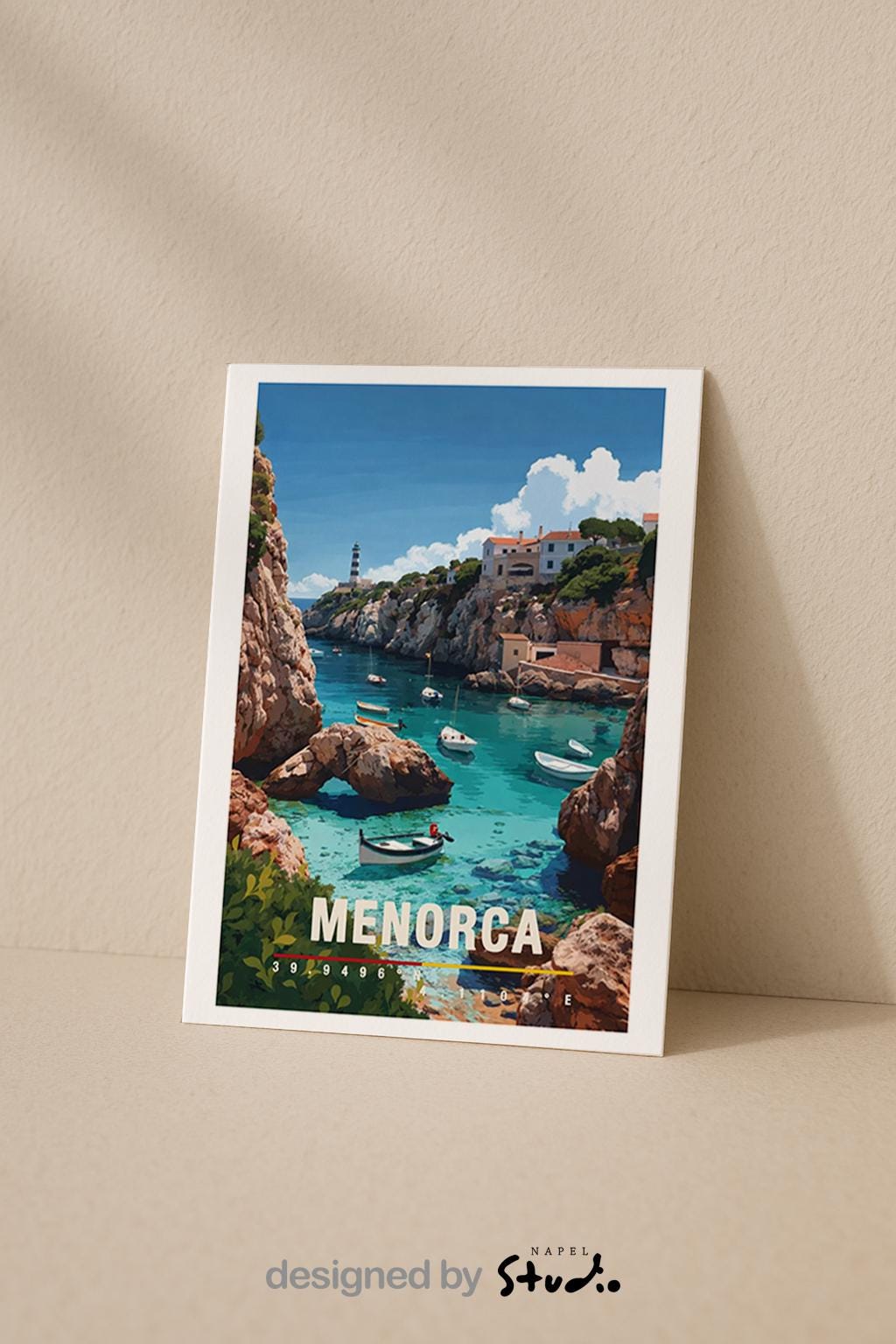 Illustration von Porto mit farbenfrohen Häusern, historischen Dächern und Blick auf die Altstadt. Die Szene wirkt lebendig und traditionell und vermittelt das typische Stadt- und Reisegefühl Nordportugals.